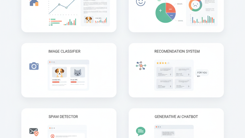 Beginner-friendly AI project ideas for students including machine learning and generative AI